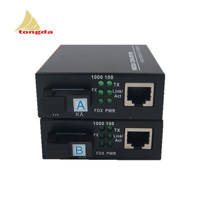 China Atongda 10/100/1000M 20km Fiber Media Converter SM Fiber to RJ45 UTP LAN CAT 5 Converter Fiber Fast Transceiver ATD-A/B1110-SS320 for sale