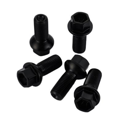 China Hot Sale M14*1.5 Alloy Steel Hexagon Head OEM A0009908307 Black Anti-theft Bolts Steel Tamper Parts Car Wheel Bolts for sale