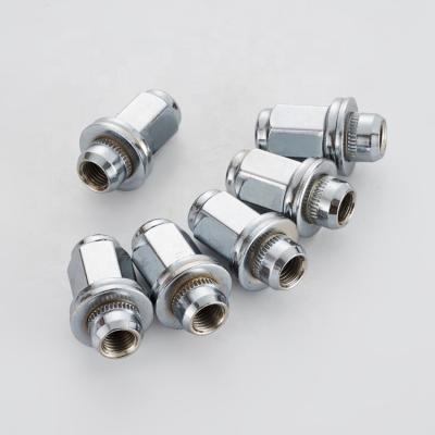 China Factory Direct Sale Steel Belt M12*1.5 Silver Flat Trim Fastening Nut Tire Accessories Car Wheel Nut Durable for sale