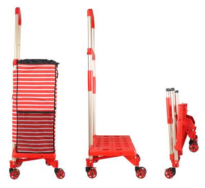 China Durable Custom Universal Waterproof Trolley Bag Aluminum Wheel Tie Rod Trolley Shopping Cart for sale