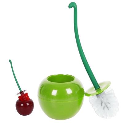 China Dropshipping Creative Viable Cherry Toilet Brush Toilet Brush Beautiful Cherry Shape Lavatory Brush Leaner for sale