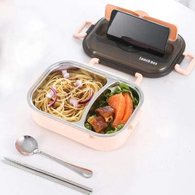 China Freshness Preservation Dropshipping Stainless Steel Japanese Style 2020 New Hot Compartment Portable Food Bowl for sale