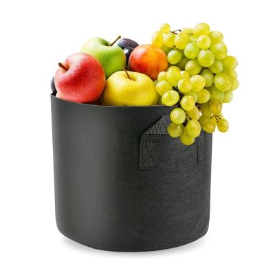 China Modern Dropshipping 5 Pcs/lot Grow Bags Aeration Non-woven Fabric Black Pots With Handles Planting Bag Seedling Flowerpot for sale