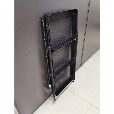 China JIAMEI Modern Universal Black Foldable Storage Cart Metal Basket Trolley Trolley for sale