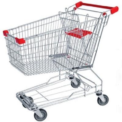 China JIAMEI 2021 Unveiling Hot Sale Stainless Steel Supermarket Shopping Trolley Hand Push Shopping Cart for sale