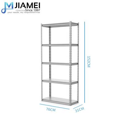 China JIAMEI 5-Tier Gray Industrial Steel Rack Boltless Corrosion Protection Rack Warehouse Storage Shelving for sale