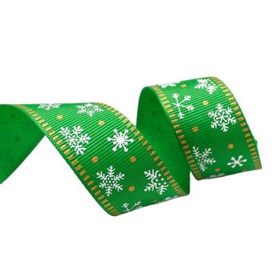 China Eco-Friendly Christmas Decoration Supplies Custom Mass Merry Christmas Ribbon Grosgrain for sale