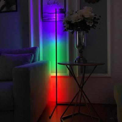 China Nodic Modern Remote Control Vertical Color Changing Minimal RGB App Led Corner Design Floor Lamp Standing For Bedroom Decorativ for sale