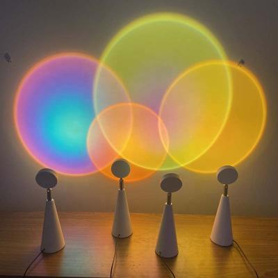 China MTF Colorful Home Colorful Home Sunset Lamp Rainbow Projection Lamp Atmosphere Cone Table Lamparas Modern Border Led Decorative Lamparas for sale