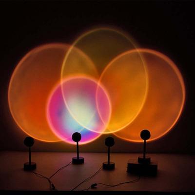 China Modern MTF New Design Sunset Projection Lamp Halo Edition EVO Color RGB Bedside Led Standing Decorate Atmosphere Table Lamp for sale