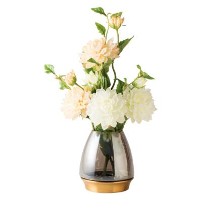 China Nodic hot wholesale cheap tabletop Europe clear glass flower vase for home decor for sale