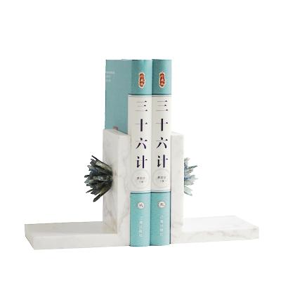 China Office Crystal White Marble Bookends/Decoration/Modern Stone Bookends Home Decoration Home Office for sale