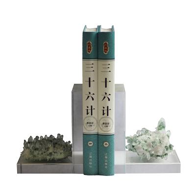 China Custom Contemporary Office/Decoration/Home Decorative Art L Adjustable Shade Stone Crystal Bookends for sale