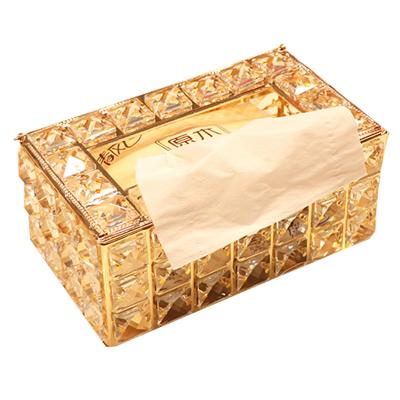 China The hotel tissue crystal box is stored on the household living room desk with the creative European paper extraction bedroom towel for sale