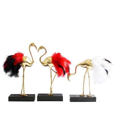 China Contemporary Creative Home Crafts Bird Metal Plant Crystal Copper Animal Luxury Home Decoration for sale