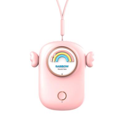 China 2021 hot sale household neck-neck fan usb charging mini small desktop fan, neck-neck wind-powered fan for sale