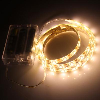 China Residential Cordless Flexible Battery Box 1m LED Strip SMD5050 aa LED Strip Lights for sale