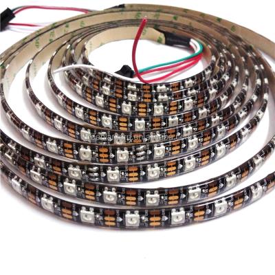 China Hotel WS2812B 60 Pixel LED Strip RGB Light 5V 5050 RGB With Built-in IC Digital IC LED Strip Lights for sale