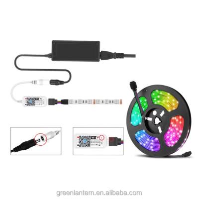 China Hotel Wifi Wireless Phone Strip Smart Controlled Light Kit 300 LED 5050 Waterproof LED Strip Light for sale