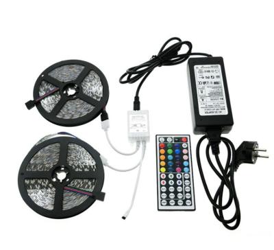 China TV Led Strip Light Hot Sale New Full Kit 10m 5050 RGB LED Strips Light With Power Adapter And 44 Key Remote LED Strip Kits for sale