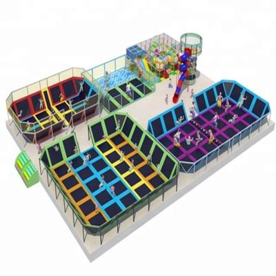 China With protective net adult inside the net trampoline, blueprint trampoline park for sale