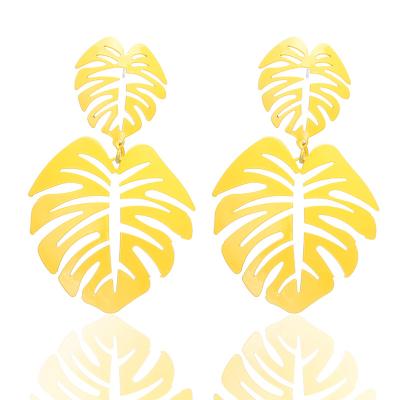 China Fashion Hawaiian Cavity Leaf Design Hot Selling Personalized Multicolor Earring for sale