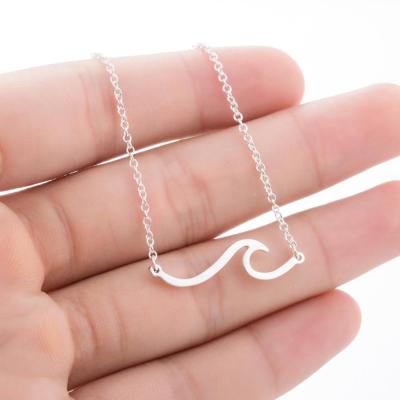 China Cute Custom Stainless Steel Thanksgiving /wave Birth Year Name Letter Pendant Necklace for sale