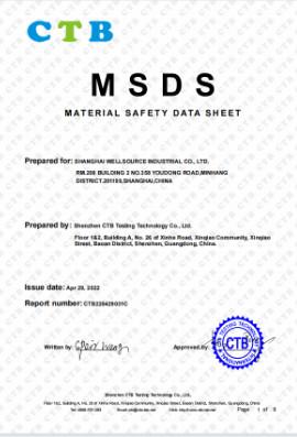 MSDS - Shanghai Wellsource Industrial Co., Ltd.