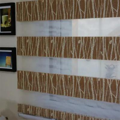 China Subtle and Elegant Window Enhancement with Grey Striped Sheer Zebra Blind Fabric for sale