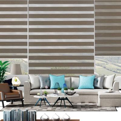 China Contemporary Design Customized Electric Motorized Zebra Blinds for Wide Sun Shelter for sale