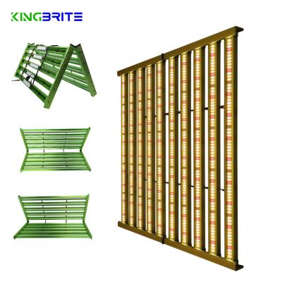 China Seed Starting KingBrite 650W XP Folding Grow 10 Bars Samsung LM301H Light Mix Epistar 660nm IR UV LED Grow Lighting Kit for sale