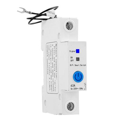 China App Controlled Ewelink WIFI Circuit Breaker Without Metering 1P 63A DIN Rail For Home Remote Control Switch By APP for sale