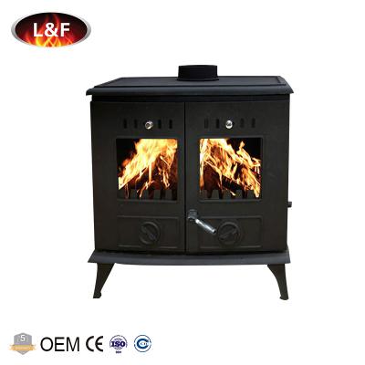 China Home Heaters 30KW With Boiler Matt Paint And Enamel Color Cast Iron Wood Burning Stove for sale