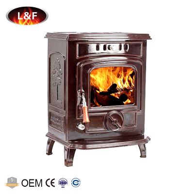 China Heater Function Family Small Type Popular Cream Enamel Cast Iron Stove Free Burner for sale