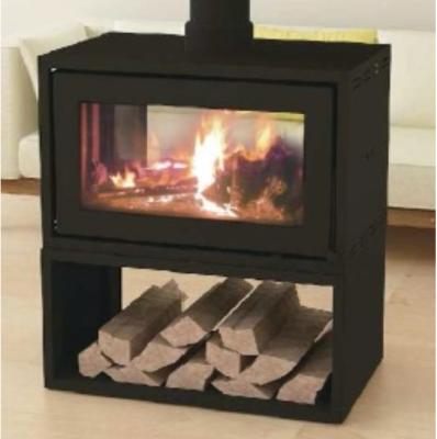 China New Home Heaters Upgraded See Through Double Glass Door Wood Sided Burning Stoves for sale