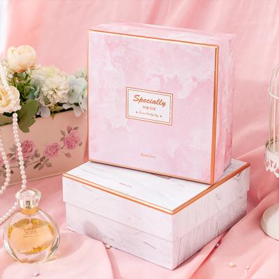 China Recycled Materials Private Label Printed Coated Paper High End Rose Marble Gift Box New Arrival For Gift And Craft for sale