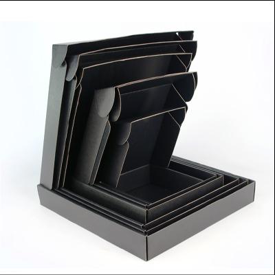 China Recycled Materials Size And Logo Printed Customized Black Gift Box Clothing Gifts Corrugated Paper Box Transport Packaging Small Cardboard for sale