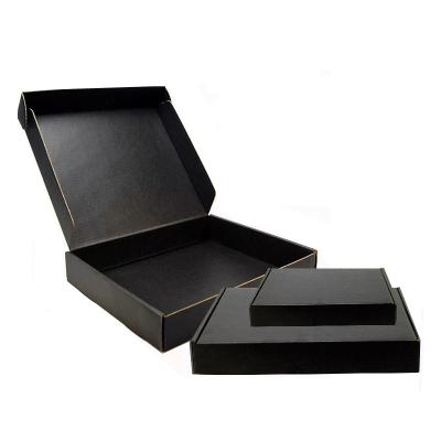 China Different Size Recyclable Customized Printed Logo Empty Black Small Gifts Packaging Box Cardboard for sale