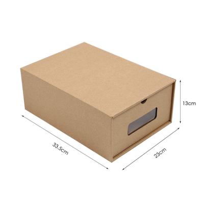 China Recyclable Custom Shipping Brown Shoes Packaging Boxes Private Label Paper Packaging Large Glossy Foldable Box for sale