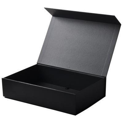 China Wholesale Luxury Black Elegant Logo Cardboard Rigid Paper Gift Box Folding Recyclable Custom Magnetic Skin Care Garment Packaging Box for sale