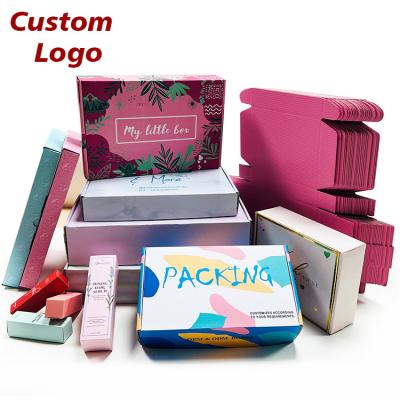 China Recyclable Custom Logo Printing White Black Corrugated Kraft Paper Mailing Boxes Gift Paper Box Packaging for sale