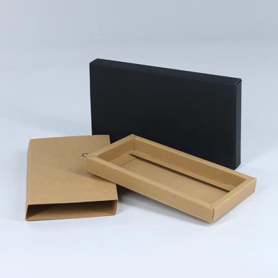 China Custom Luxury Recyclable Eco-friendly Brown Foldable Drawer Gift Box Paper Packaging Socks Drawer Sliding Packaging Box for sale