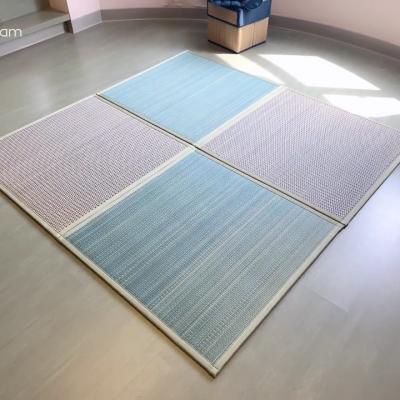 China Linus DIY Jute Board Tatami Mat Floor Heating Mat Cushion Foldable Manual Splicing Crawling Pad for sale