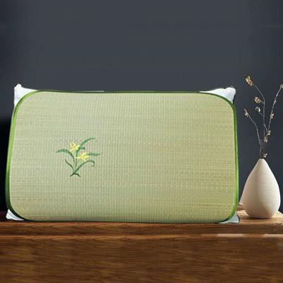 China wholesale 100% Straw/100% PP Straw Mat Pillow Piece, Double Faced Straw Mat Pillow Cover In Summer for sale