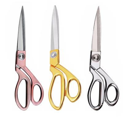 China Office Home Sewing Fabric Gold Stainless Steel Seamstress Shears Working Scissors for Cutting Fabric Sewing Dressing for sale