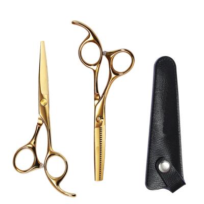 China Professional Scissors Stainless Steel Barber Scissors Gold Hair Thinning Baber Scissors for sale