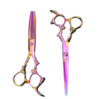 China 6 Inch Profession Left Handed Hair Thinning Scissors Cut Scissors Golden Dragon Handle Scissors for sale