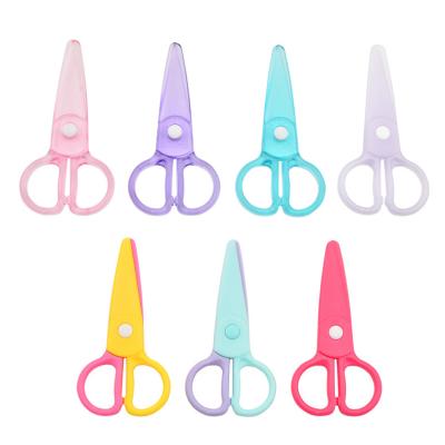 China Embroidery Children's DIY Art Scissors Hot Student Kindergarten Training Scissors Orange for sale