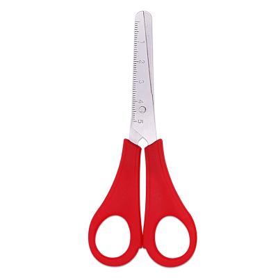 China Fabric /Sewing Scissors Cut Student DIY Scissors With Scaled Sturdy Blunt Scissors School Paper For Kids Fishing Scissors Stainless Steel Plastic for sale