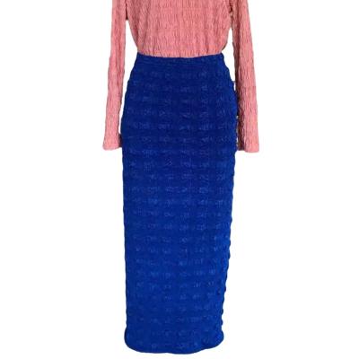 China Excellent Elasticity Soft Colorful Wholesale Knit Material Plus Size Midi Female Pencil Skirt With Low Price for sale